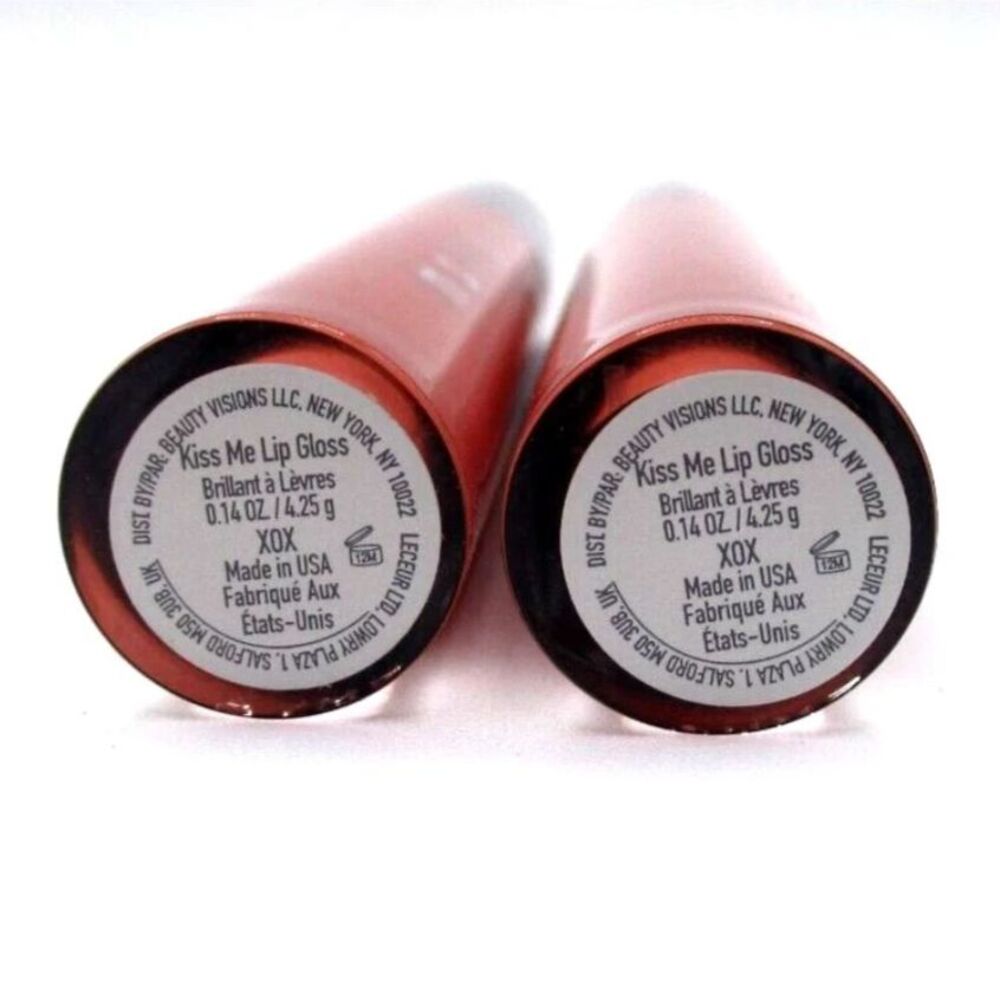 Mally Beauty Kiss Me Lip Gloss Lightly Tinted Pucker Up XOX Sheer Pink 2-Pack - Picture 2 of 3